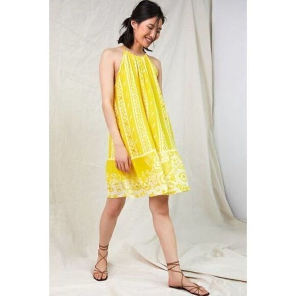 ANTHROPOLOGIE Forever that Girl Tunic Mini Halter-Neck Dress MEDIUM